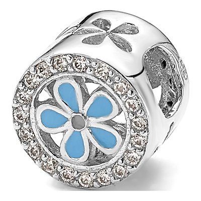 Sterling Silver CZ Flower Circle Bead – view 7
