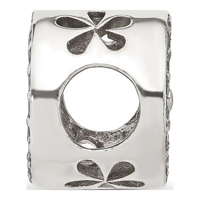 Sterling Silver CZ Teal Flower Bead – view 4