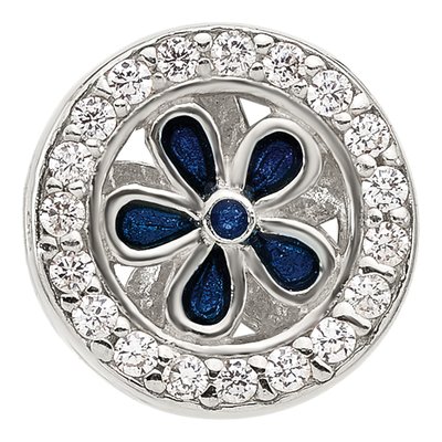 Sterling Silver CZ Enamel Flower Bead – view 6