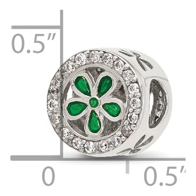 Sterling Silver CZ Enamel Flower Bead – view 3