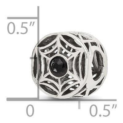 Sterling Silver Crystal Spider Web Bead – view 3