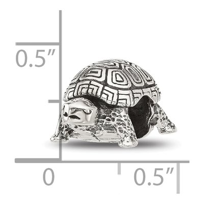 Sterling Silver Antiqued Turtle Bead – view 3