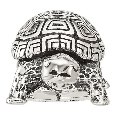 Sterling Silver Antiqued Turtle Bead – view 5