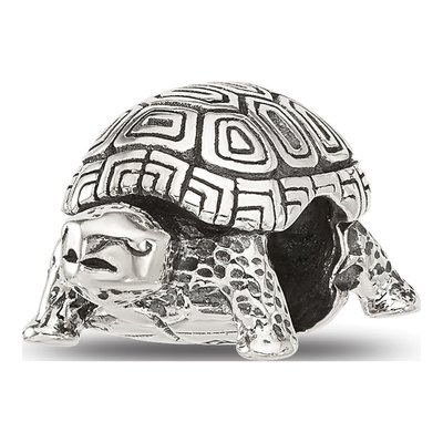 Sterling Silver Antiqued Turtle Bead