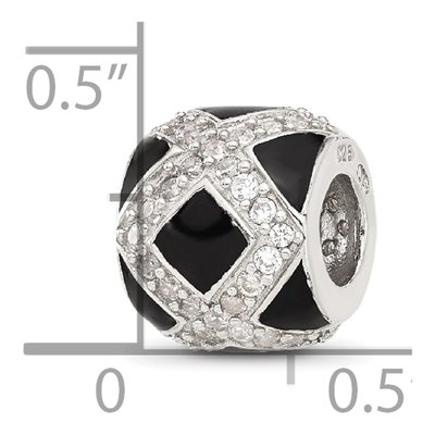 Sterling Silver CZ Enamel Bead – view 6