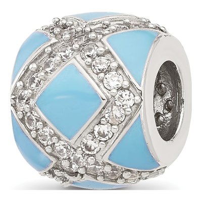 Sterling Silver CZ Bead