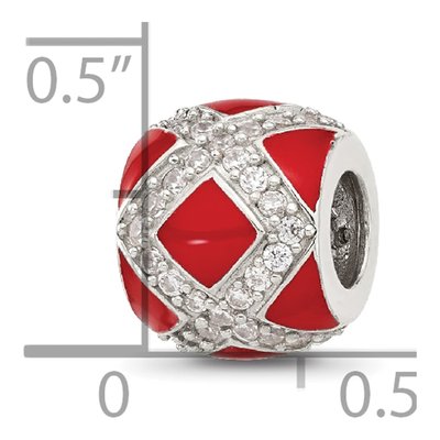 Sterling Silver CZ Enamel Bead – view 3