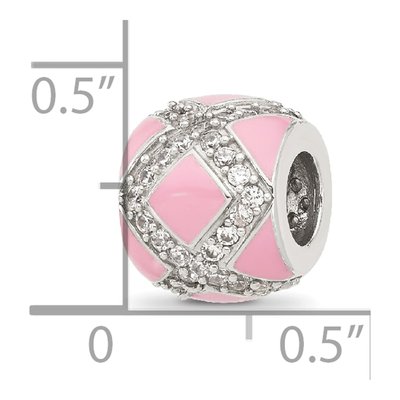 Sterling Silver CZ Enamel Bead – view 3