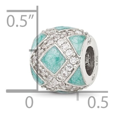 Sterling Silver CZ Enamel Bead – view 3