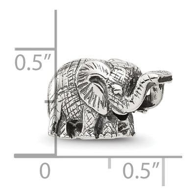 Sterling Silver Antiqued Elephant Bead – view 3