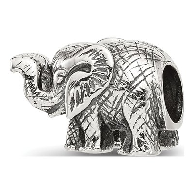 Sterling Silver Antiqued Elephant Bead – view 6
