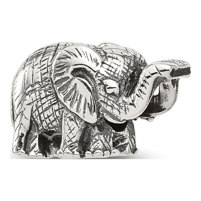 Sterling Silver Antiqued Elephant Bead