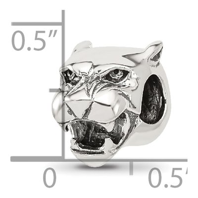 Sterling Silver Antiqued Panther Head Bead – view 3