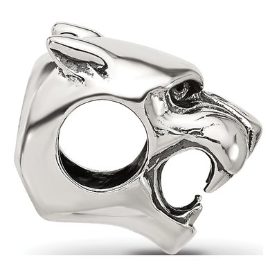 Sterling Silver Antiqued Panther Head Bead – view 4