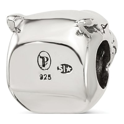 Sterling Silver Antiqued Panther Head Bead – view 6