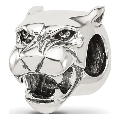 Sterling Silver Antiqued Panther Head Bead