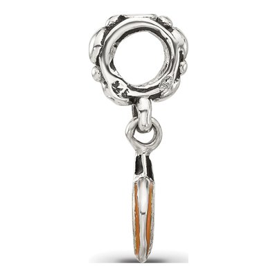 Sterling Silver Orange Pumpkin Dangle Bead – view 4