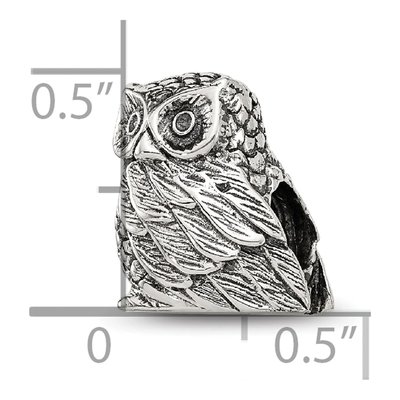 Sterling Silver Owl Bead – view 3