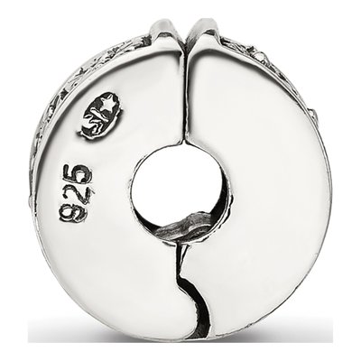 Sterling Silver Antiqued Floral Clip Bead – view 3