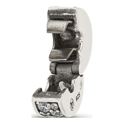 Sterling Silver Antiqued Floral Clip Bead – view 5