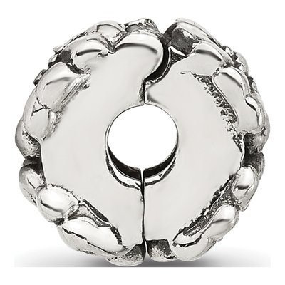 Sterling Silver CZ Floral Clip Bead – view 3