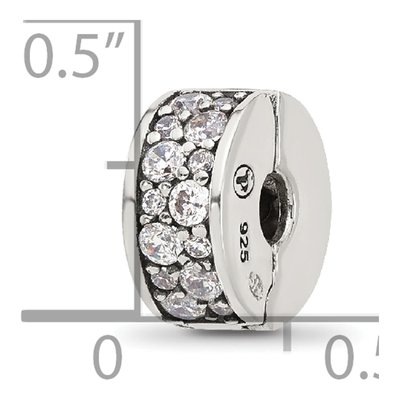 Sterling Silver CZ Cluster Clip Bead – view 6