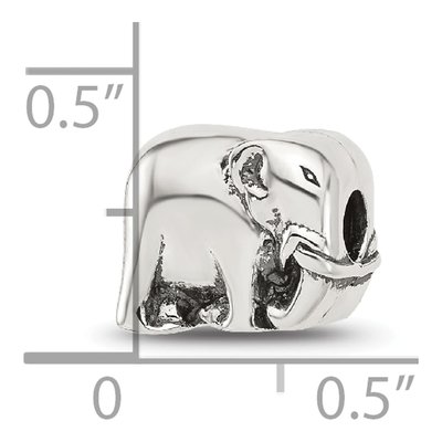 Sterling Silver Elephant Clip Bead – view 7