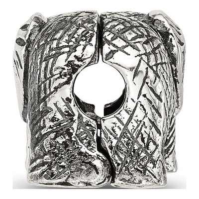 Sterling Silver Antiqued Elephant Clip Bead – view 3