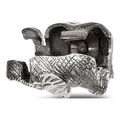 Sterling Silver Antiqued Elephant Clip Bead – view 6