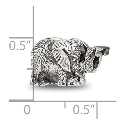 Sterling Silver Antiqued Elephant Clip Bead – view 7