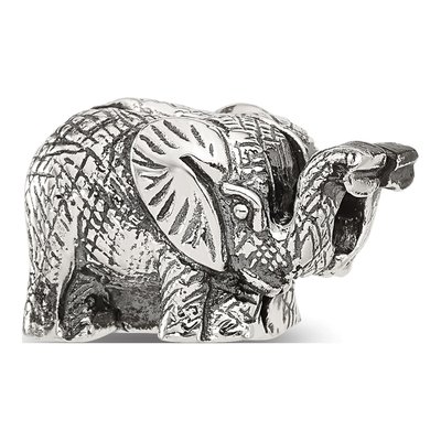 Sterling Silver Antiqued Elephant Clip Bead