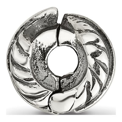 Sterling Silver Antiqued Leaf Clip Bead – view 3