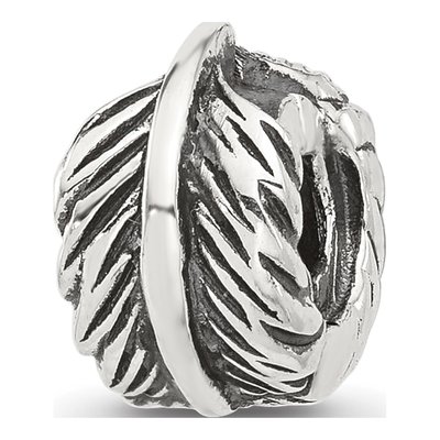 Sterling Silver Antiqued Leaf Clip Bead – view 5