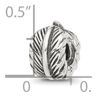 Sterling Silver Antiqued Leaf Clip Bead – view 7