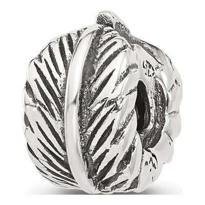 Sterling Silver Antiqued Leaf Clip Bead