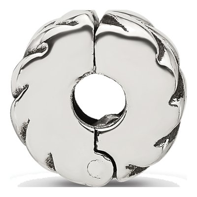 Sterling Silver Antiqued Leaf Clip Bead – view 3