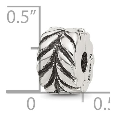 Sterling Silver Antiqued Leaf Clip Bead – view 6
