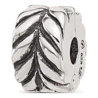 Sterling Silver Antiqued Leaf Clip Bead