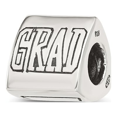 Sterling Silver Grad Cap Bead – view 6