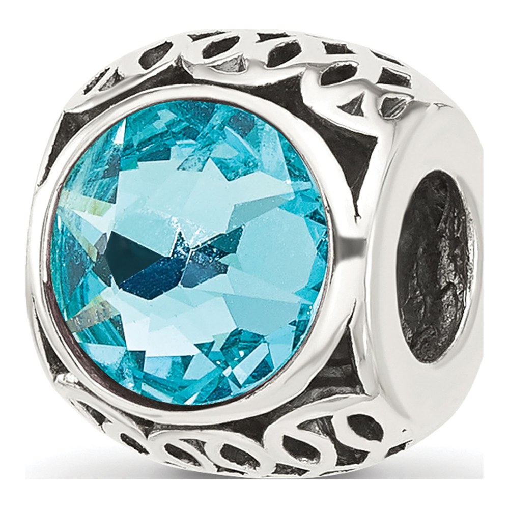Sterling Silver Reflections Blue Crystal Bead