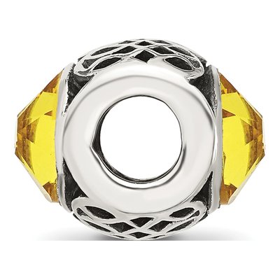 Sterling Silver Crystal Antiqued Bead – view 3