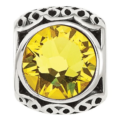 Sterling Silver Crystal Antiqued Bead – view 4