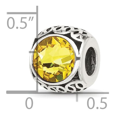 Sterling Silver Crystal Antiqued Bead – view 5
