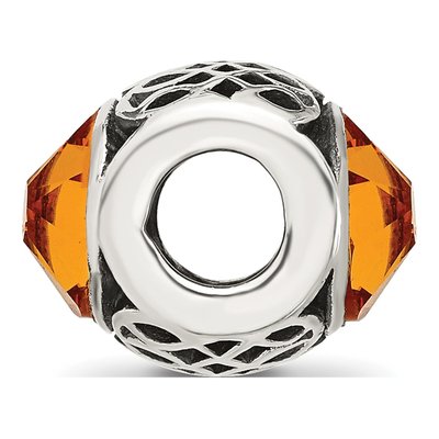 Sterling Silver Crystal Antiqued Bead – view 3