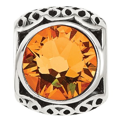 Sterling Silver Crystal Antiqued Bead – view 4