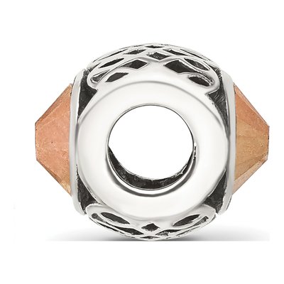 Sterling Silver Crystal Antiqued Bead – view 3