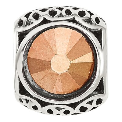 Sterling Silver Crystal Antiqued Bead – view 4