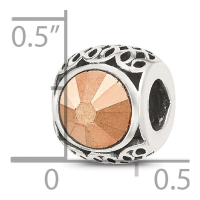 Sterling Silver Crystal Antiqued Bead – view 5