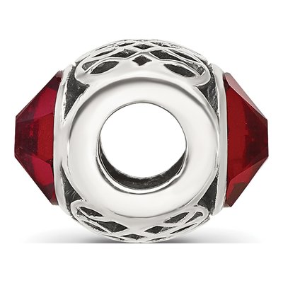 Sterling Silver Crystal Antiqued Bead – view 3