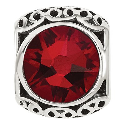 Sterling Silver Crystal Antiqued Bead – view 4